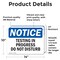 Signmission Testing In Progress Do Not Disturb, 14 in W x Rectangle, Vinyl Decal OS-2PACK-NS-D-1014-L-18546 - alternate 3